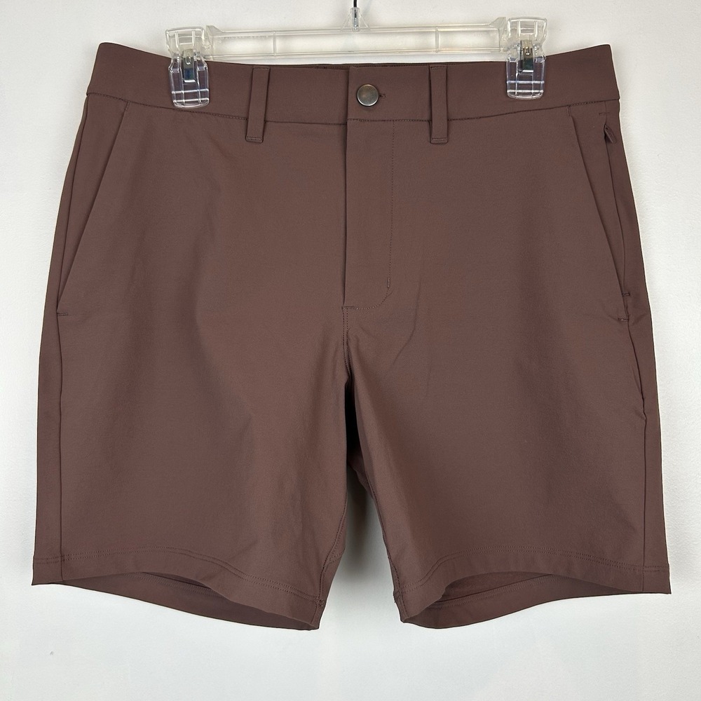 CRZ Yoga Shorts Womens M Sz 31 Casual Golf Resort Brown Minimalist Read